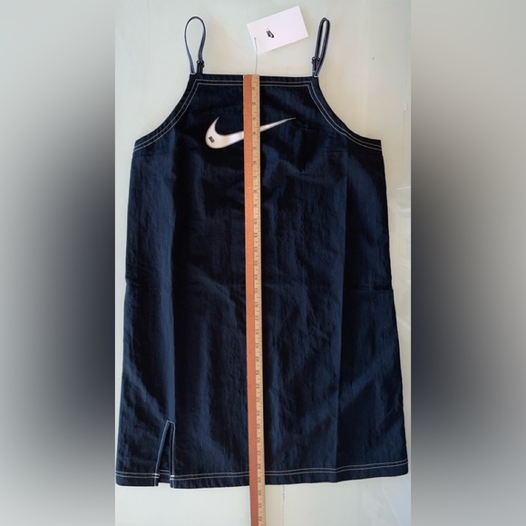 NIKE SPORTSWEAR SWOOSH CAMI DRESS ADJUSTABLE STRAPS SLIT MEDIUM STITCH FLEECE - Picture 10 of 11